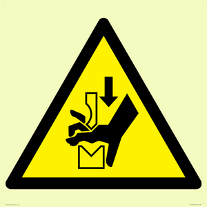 W030 Warning: Hand crushing between press brake tool